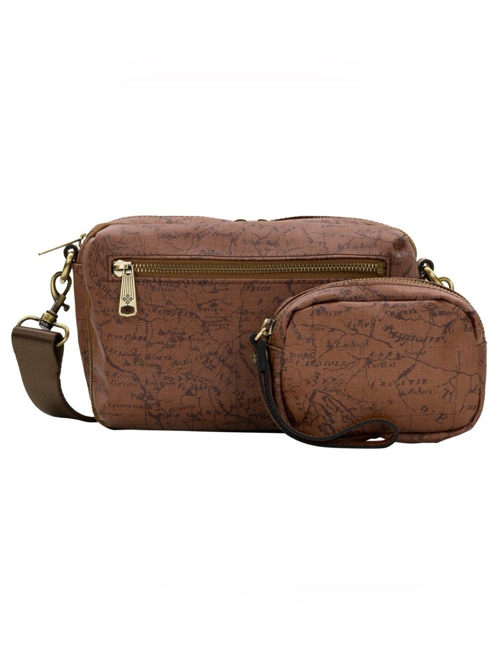 Patricia Nash Piper Crossbody with Pouch Riot Rust Map Print Western Bohemian